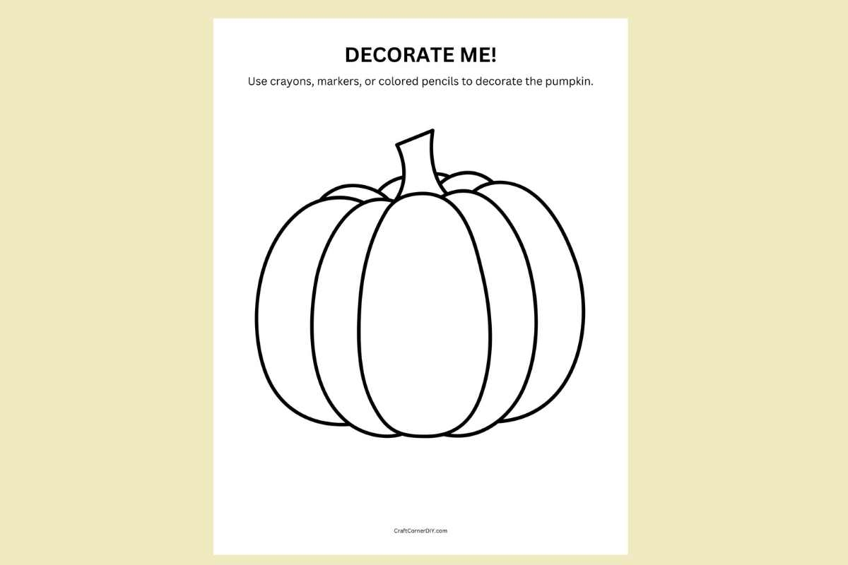 Pumpkin Craft For Kids Decorate The Pumpkin Craft Corner DIY