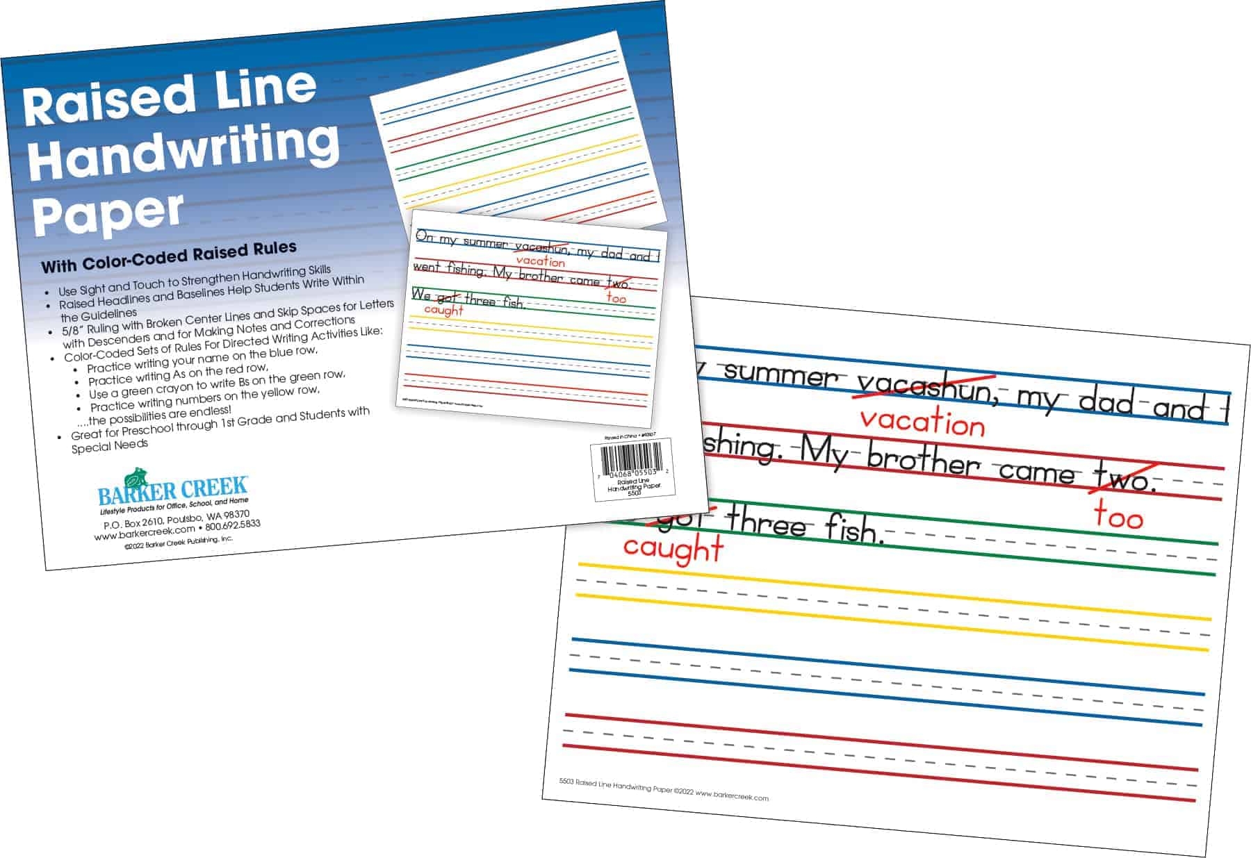Red And Blue Lined Handwriting Paper Printable