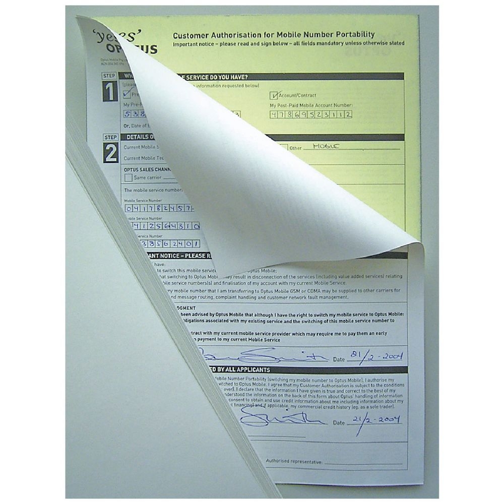 Rediform A4 Carbonless Paper White Yellow Officeworks