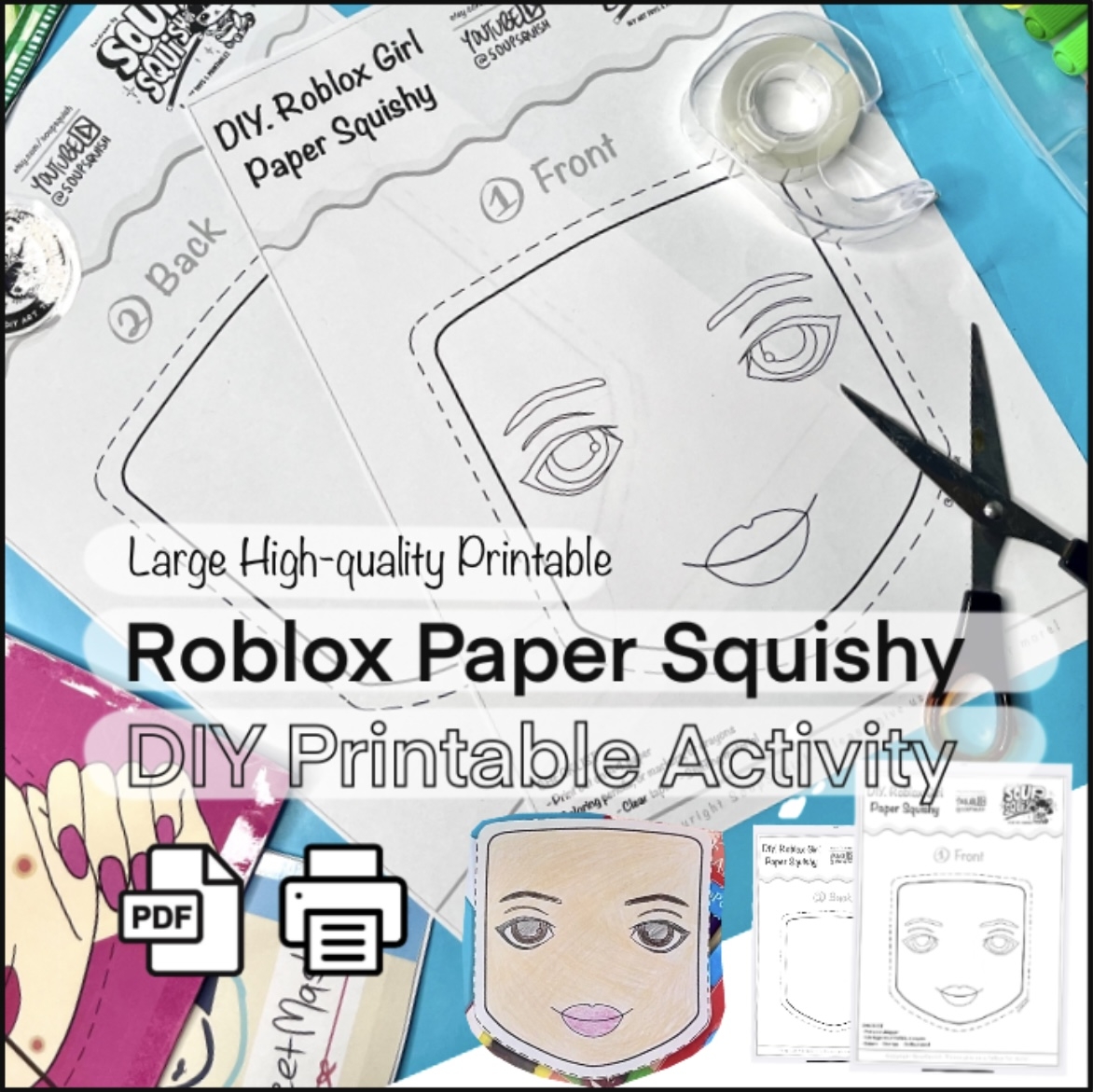 Roblox Baddie Printable Paper Squishy Soup Squish PAPERSQUISHYS
