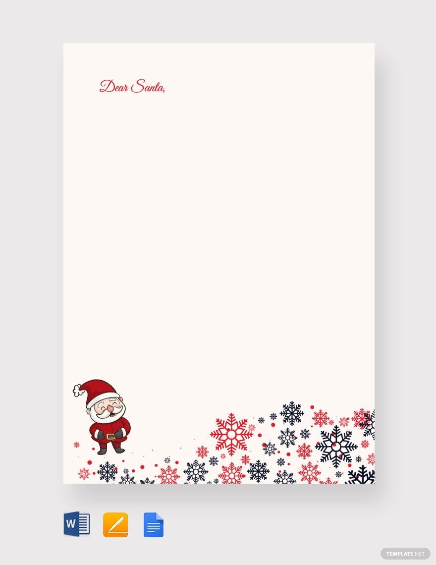 Santa Christmas Letter In Google Docs Word Pages PDF Download Template