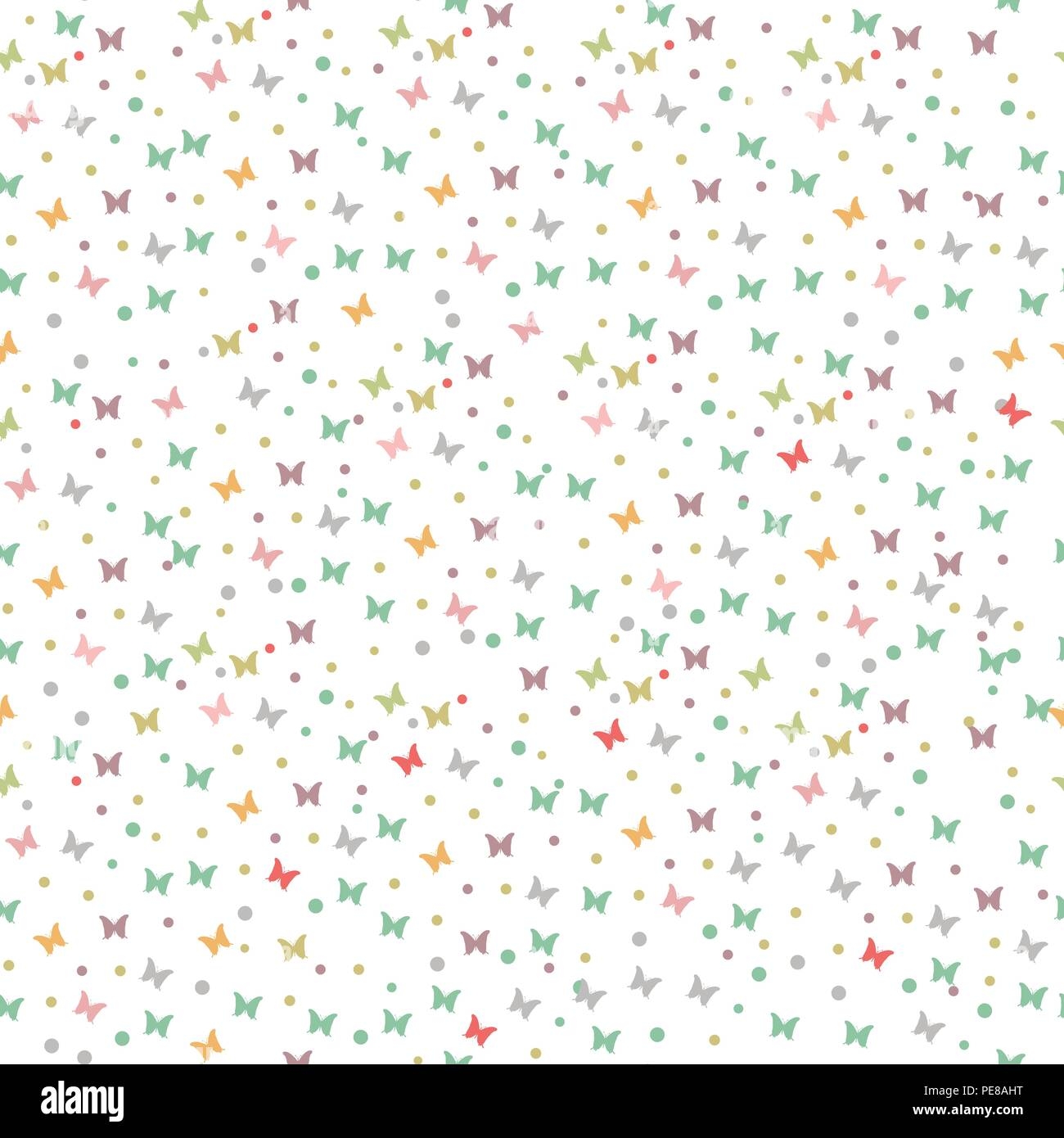 Seamless Print With Butterflies Cute Background For Design Of Fabric Paper Wrappers And Wallpaper eps 10 Stock Vector Image Art Alamy