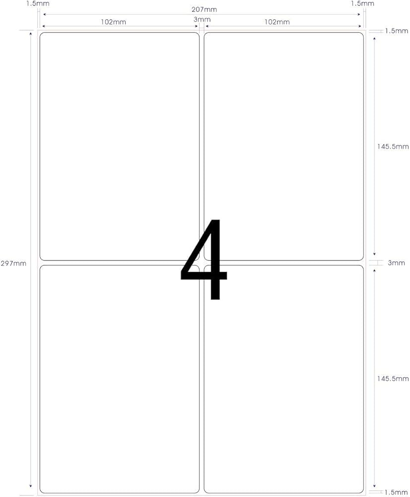 Self Adhesive Labels 25 Sheets A4 105 X 148 Mm Adhesive Paper A4 Printable DIN A4 Adhesive Paper Printable Suitable For Laser Inkjet Copiers Amazon de Stationery Office Supplies