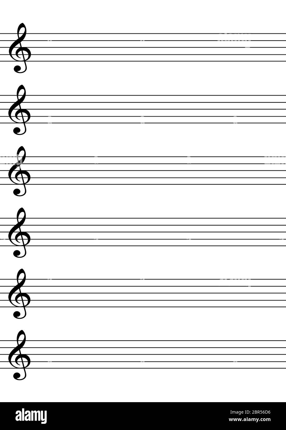 Sheet Music Paper With Treble Clef Stock Photo Alamy