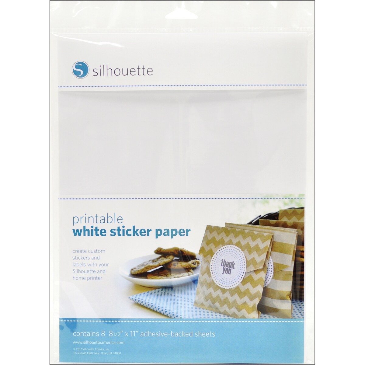 Silhouette Printable Sticker Paper 8 5 X11 8 Pkg White Michaels