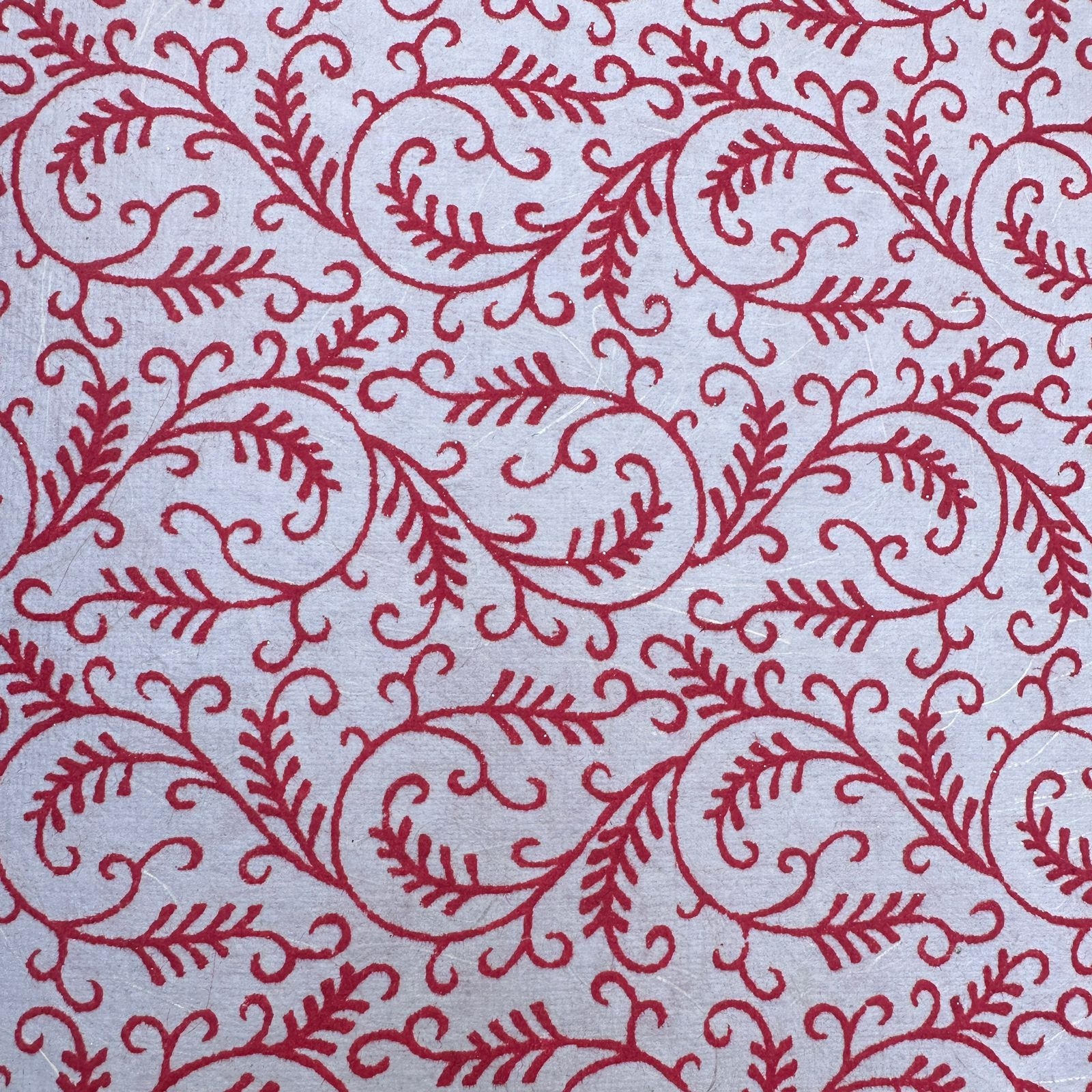 Silk Handmade Paper Sheets In Red Velvet Print