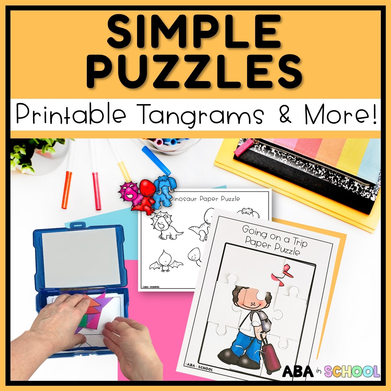 Simple Puzzles And Tangrams Printable Preschool And Special Education Visuals ABA In School