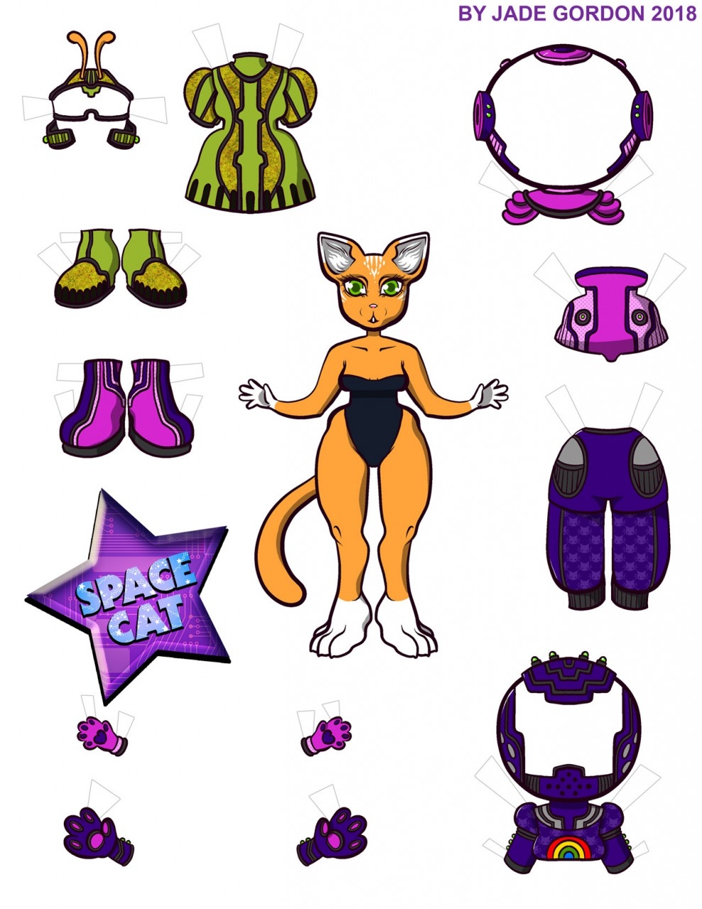 Space Cat Paper Doll By Jadegordon Fur Affinity dot Net