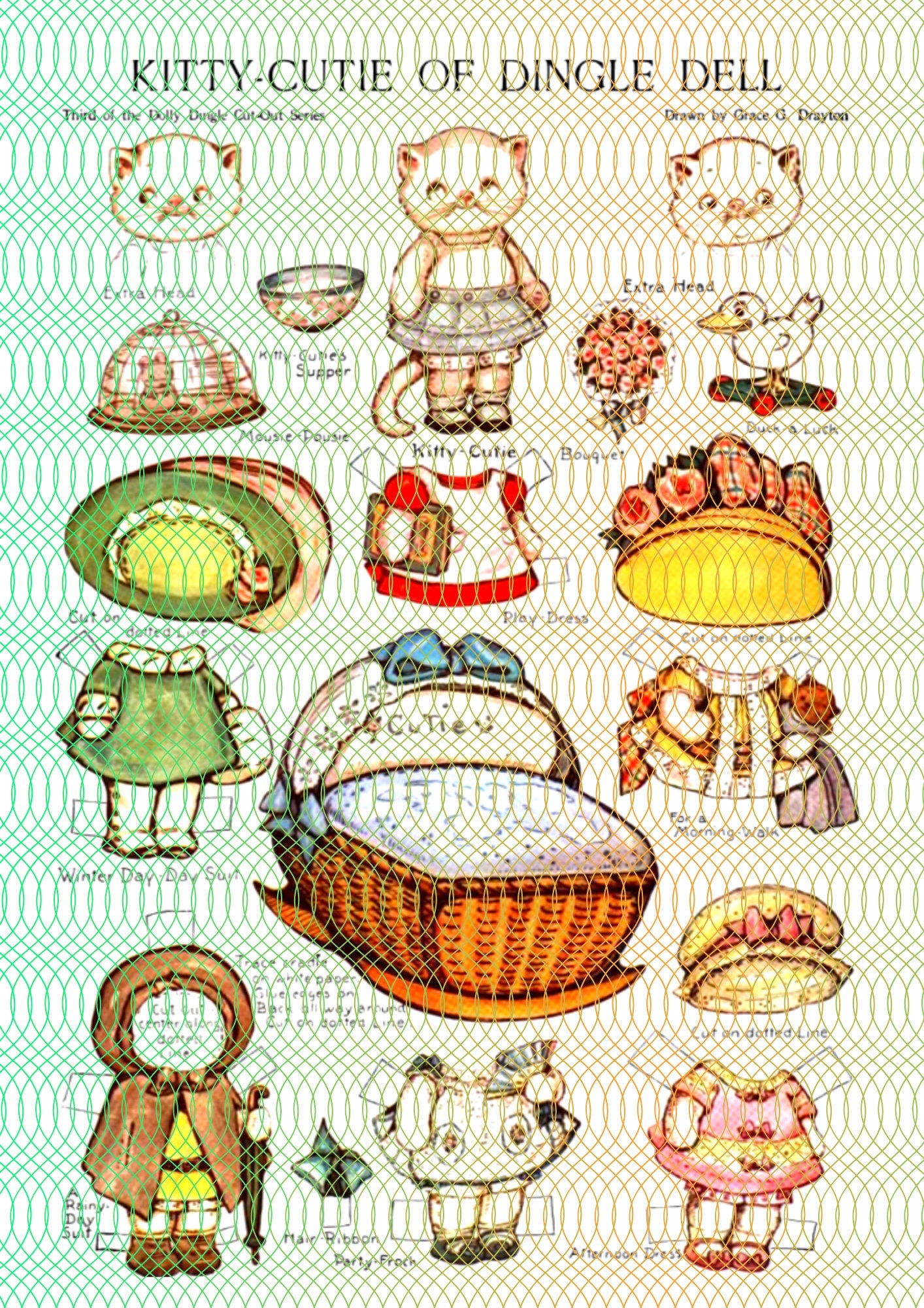 Stampabile Paper Doll Cat Kitty Cutie 1920 s Vintage Antique Cut Out Cute Cat Digital Download A4 Etsy Italia