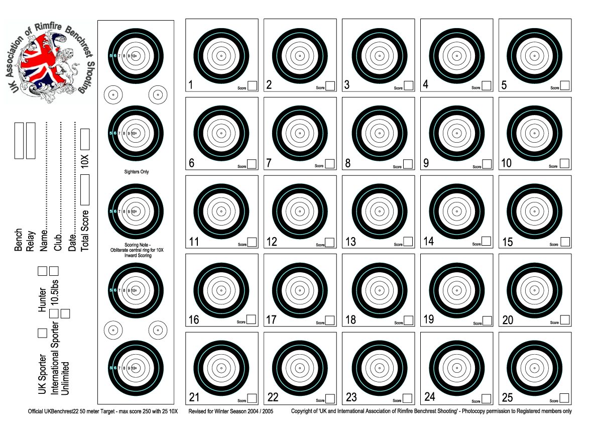 Targets For Download And Printing Within AccurateShooter