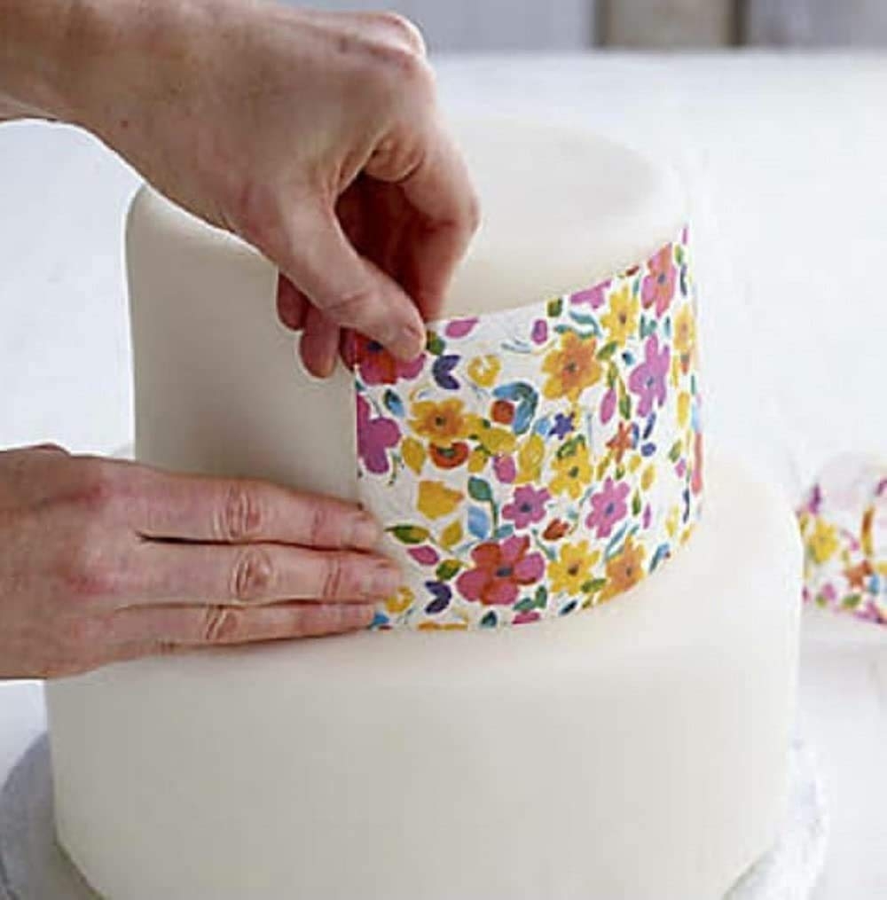Tastycrafts Printed Edible Wafer Paper Sheets Edible Cake Decorations Floral Design Tie Dye Frosting Sheet Cake Topper Wrap A4 Size Multicolor PWP020 Amazon in Grocery Gourmet Foods