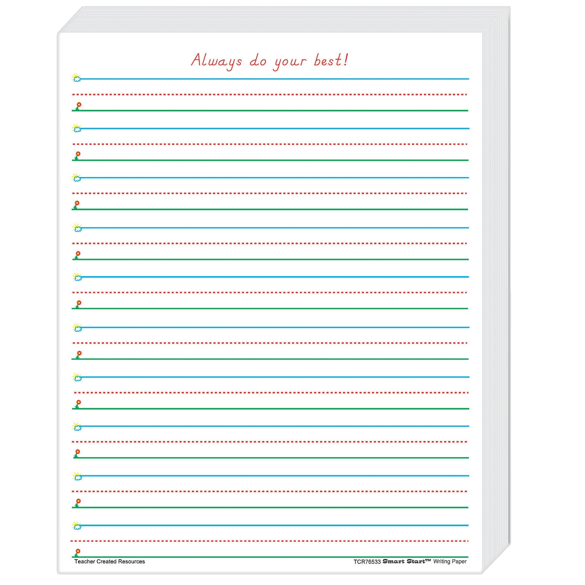 Teacher Created Resources Smart Start 1 2 Writing Paper 360 Sheets Walmart
