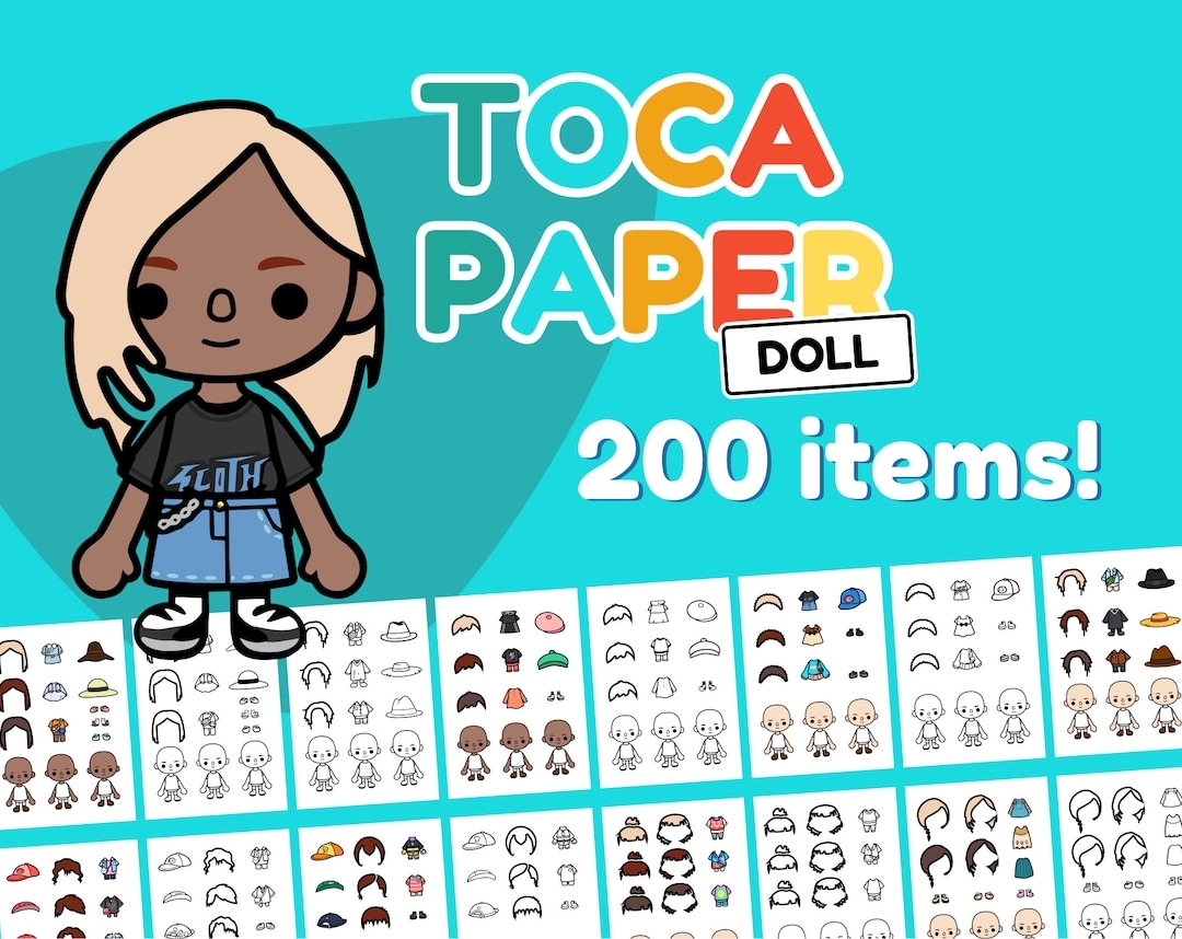 Toca Boca Life Paper Doll Printable Paper Doll Coloring Toca Boca Paper 200 Items Girls Activity Toca Life World Printable Etsy Canada