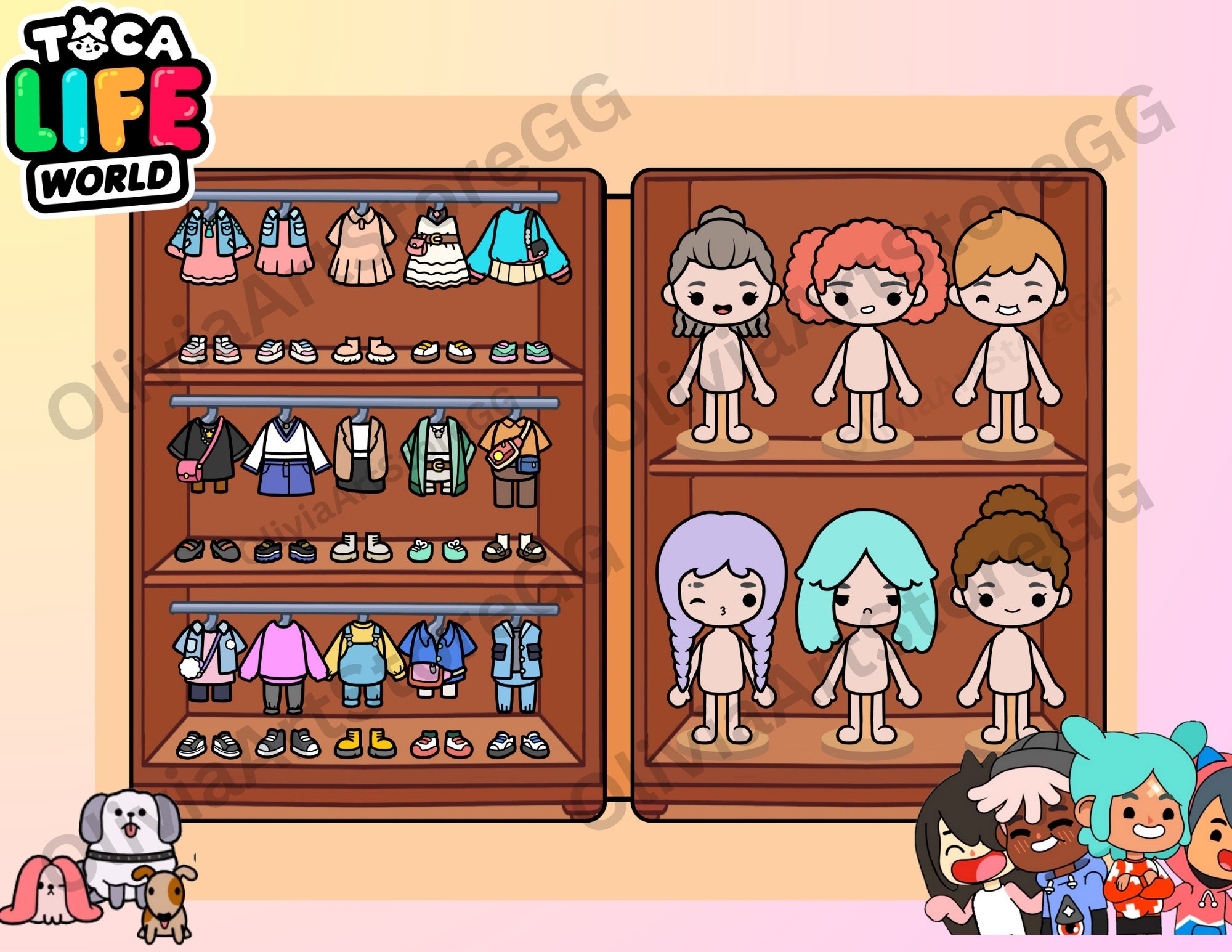 Printable Paper Dolls Toca Boca Clothes