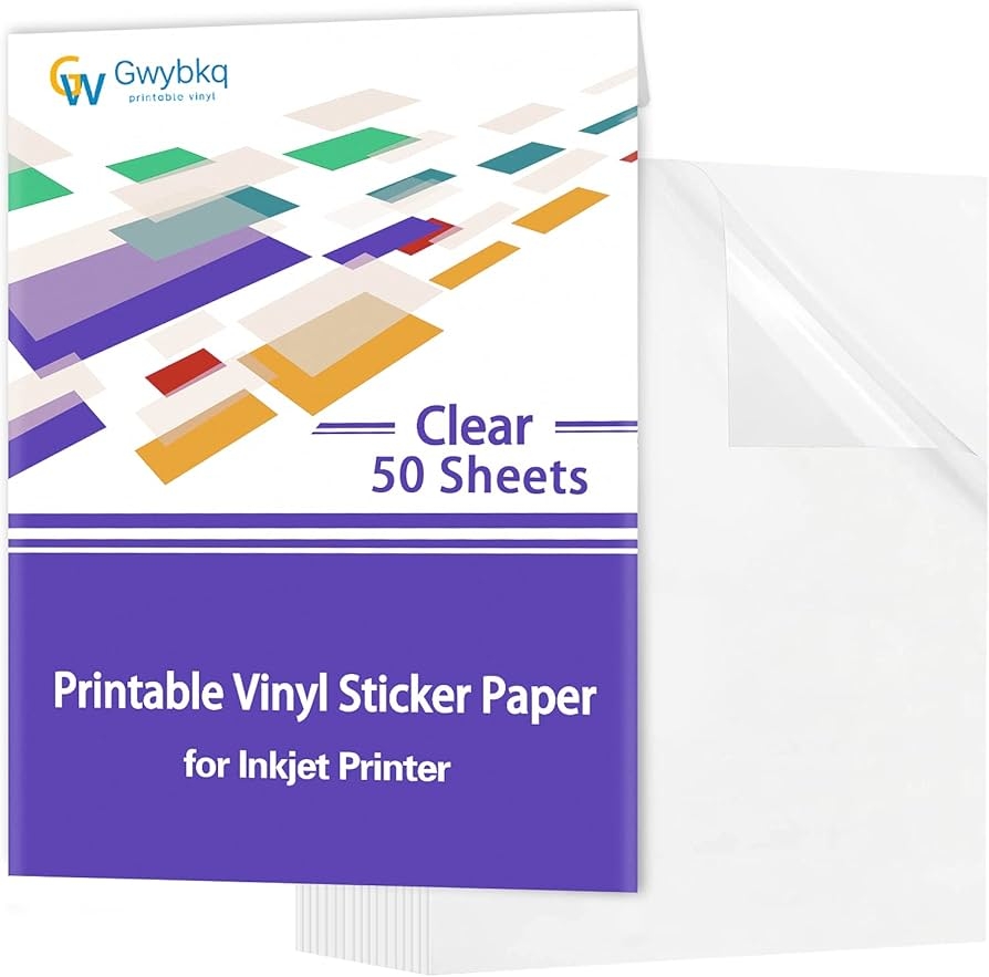 Transparent Printable Vinyl Sticker Paper For Inkjet Printers 50 Sheets Of Transparent Rot Paper Quick Drying Vivid Colors Tear Amazon de Stationery Office Supplies