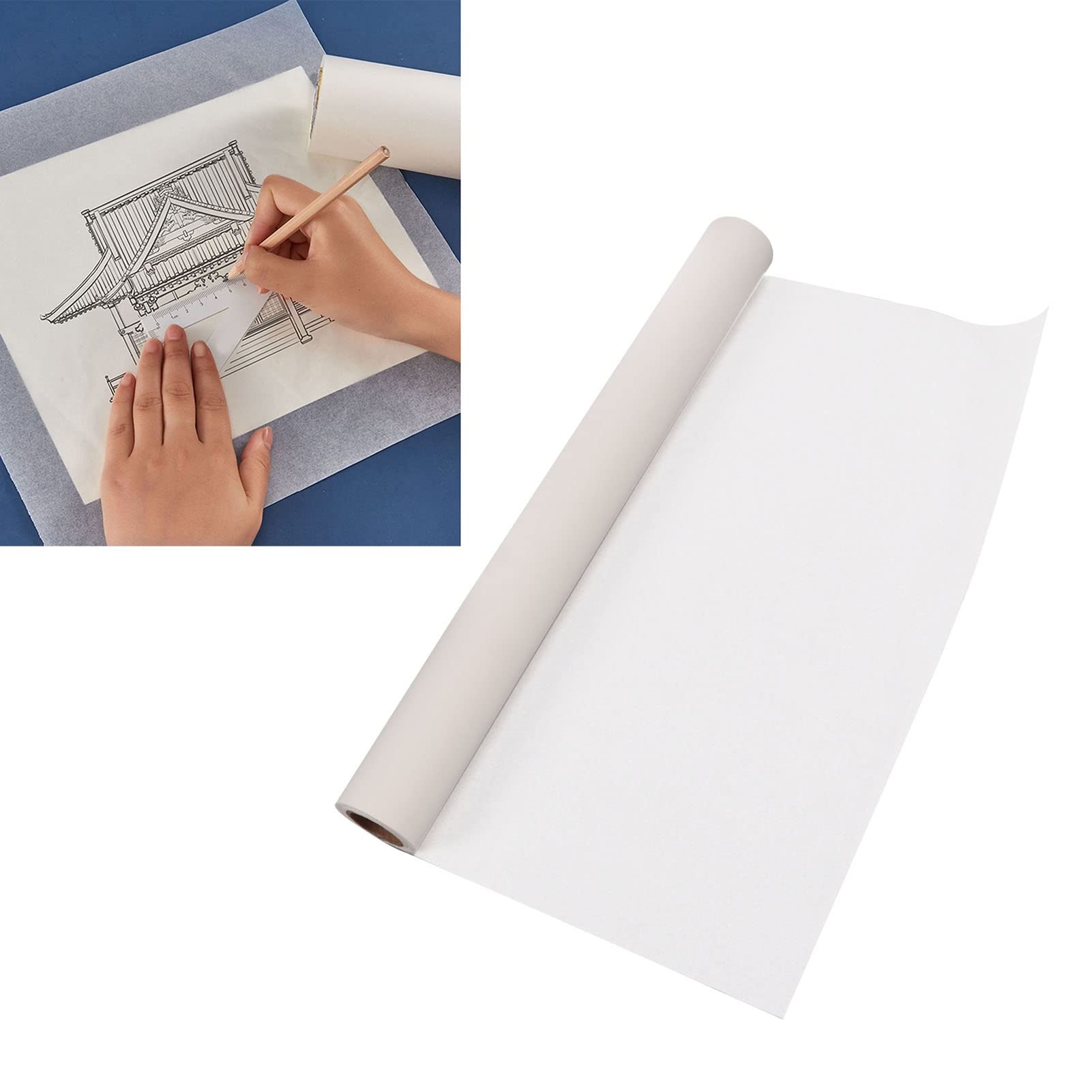 Transparent Tracing Paper White Tracing Paper Sketching Roll Transfer Paper Translucent For Sewing Drawing Drawing Architecture Copying Sketching Printing 44 Cm X 23 M Amazon de Home Kitchen