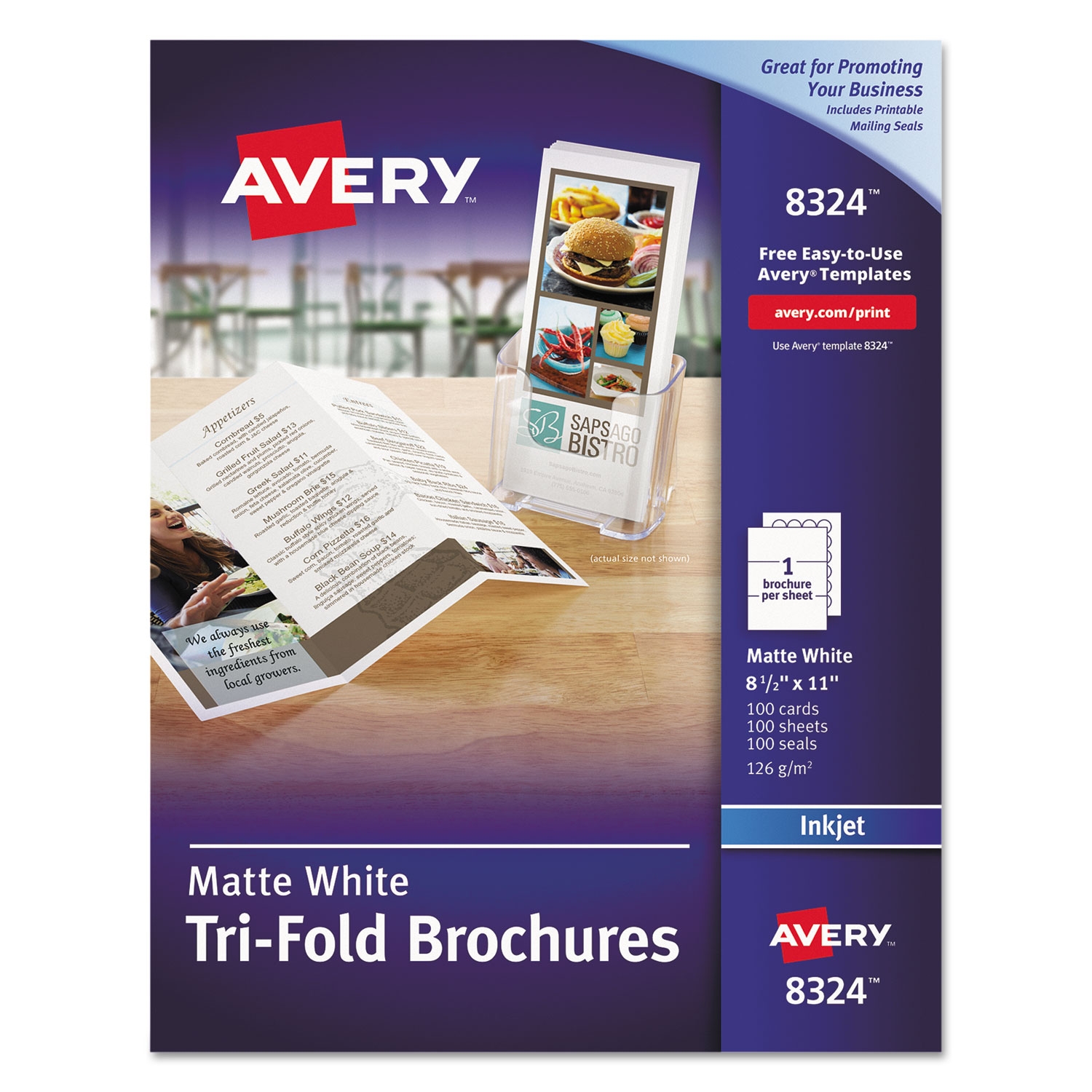 Tri Fold Brochures 92 Bright 85 Lb Text Weight 8 5 X 11 Matte White 100 Pack Supply Solutions