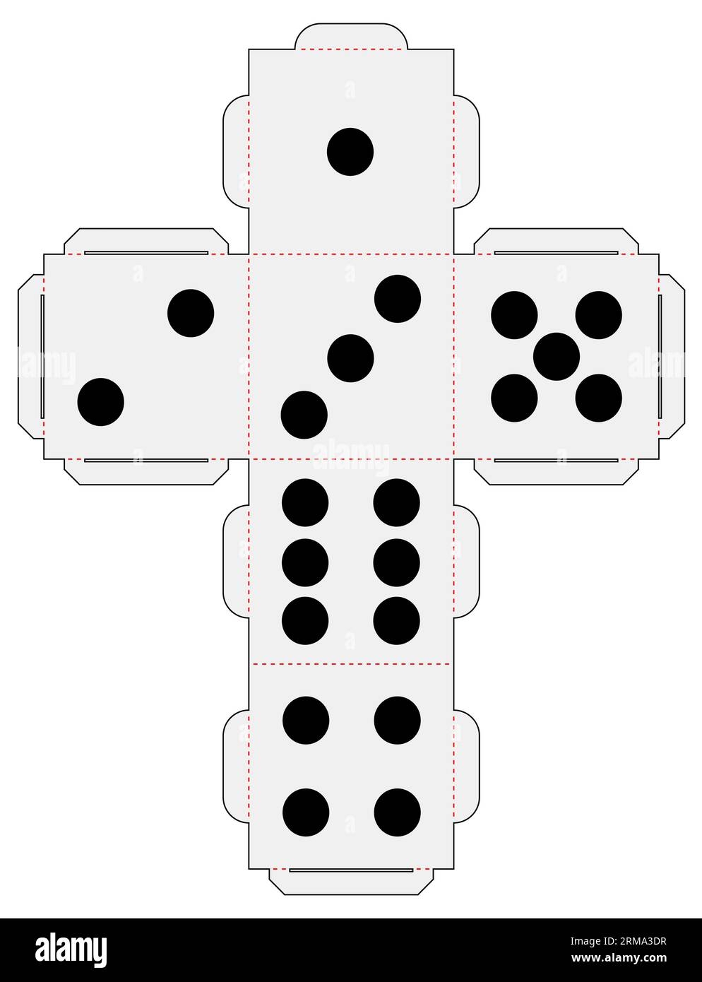 Vector Paper Dice Template Cube Stock Vector Image Art Alamy