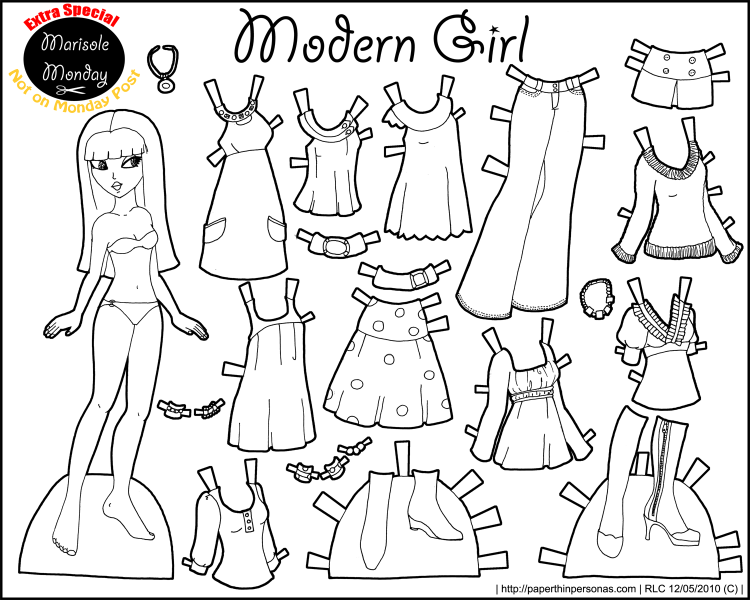 Vektor Stok Paper Strahlen Doll Clothing Deals