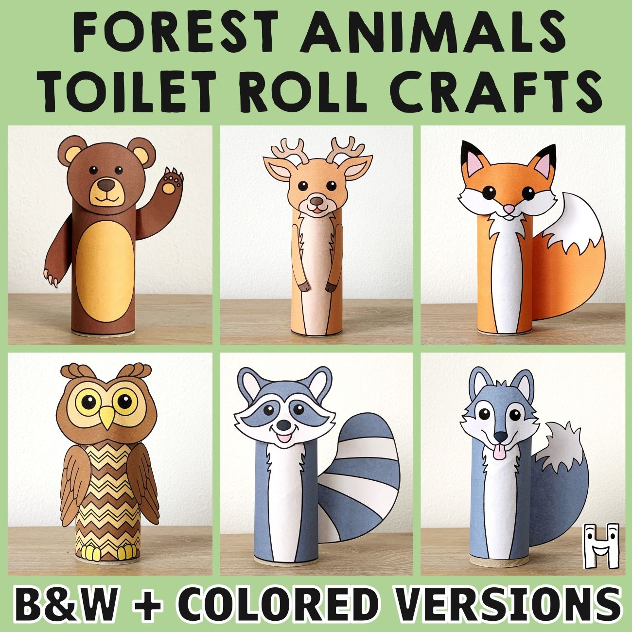 Woodland Animals Toilet Roll Printable Kid Craft Happy Paper Time