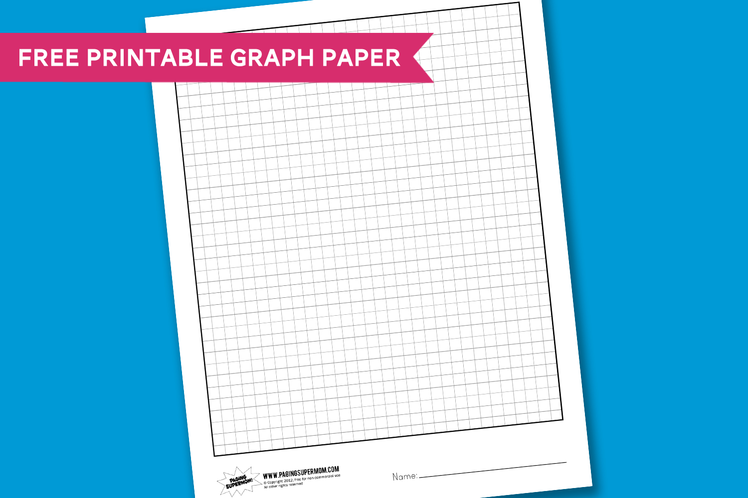Worksheet Wednesday Graph Paper Paging Supermom