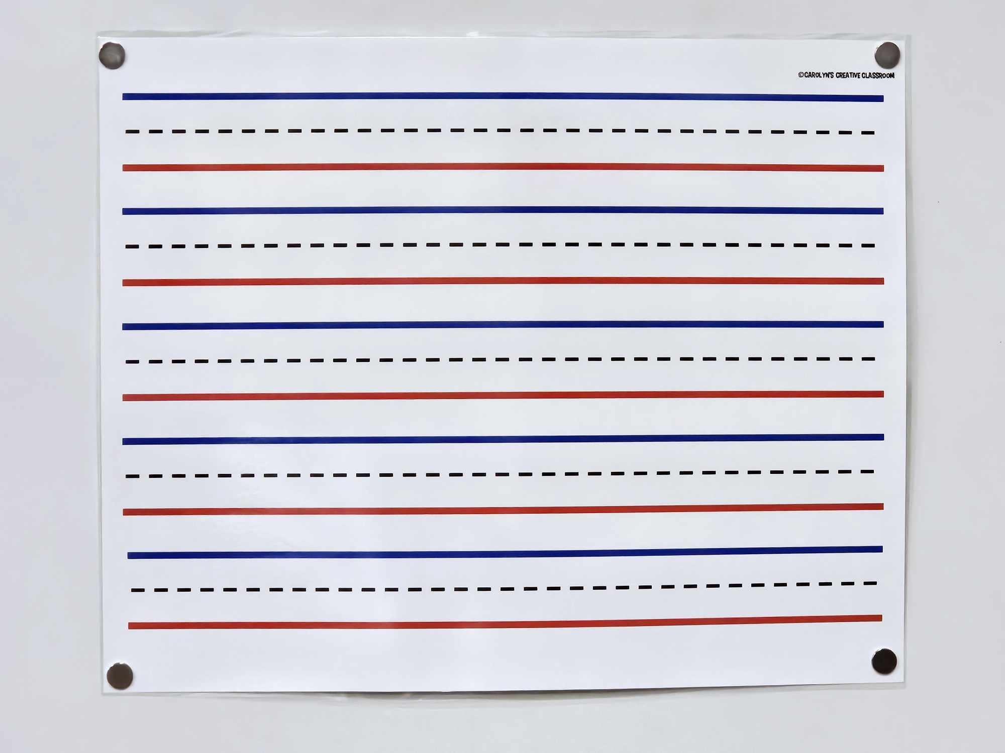 Writing Lines Anchor Chart Hard Good Option 3 Horizontal Blue And Red