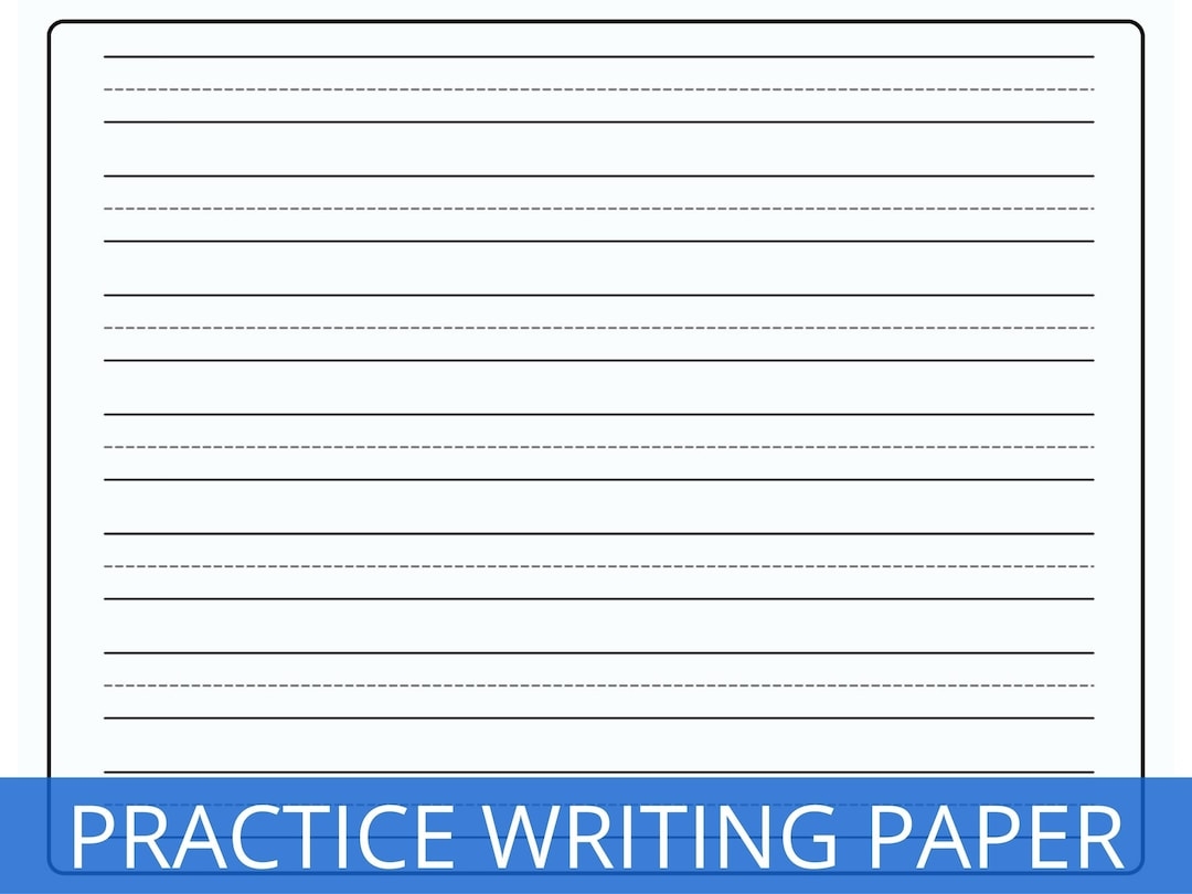 Writing Practice Paper Kindergarten Writing Paper Learning How To Print Sheets Lined Paper Handwriting Paper Kids Writing Paper Etsy UK