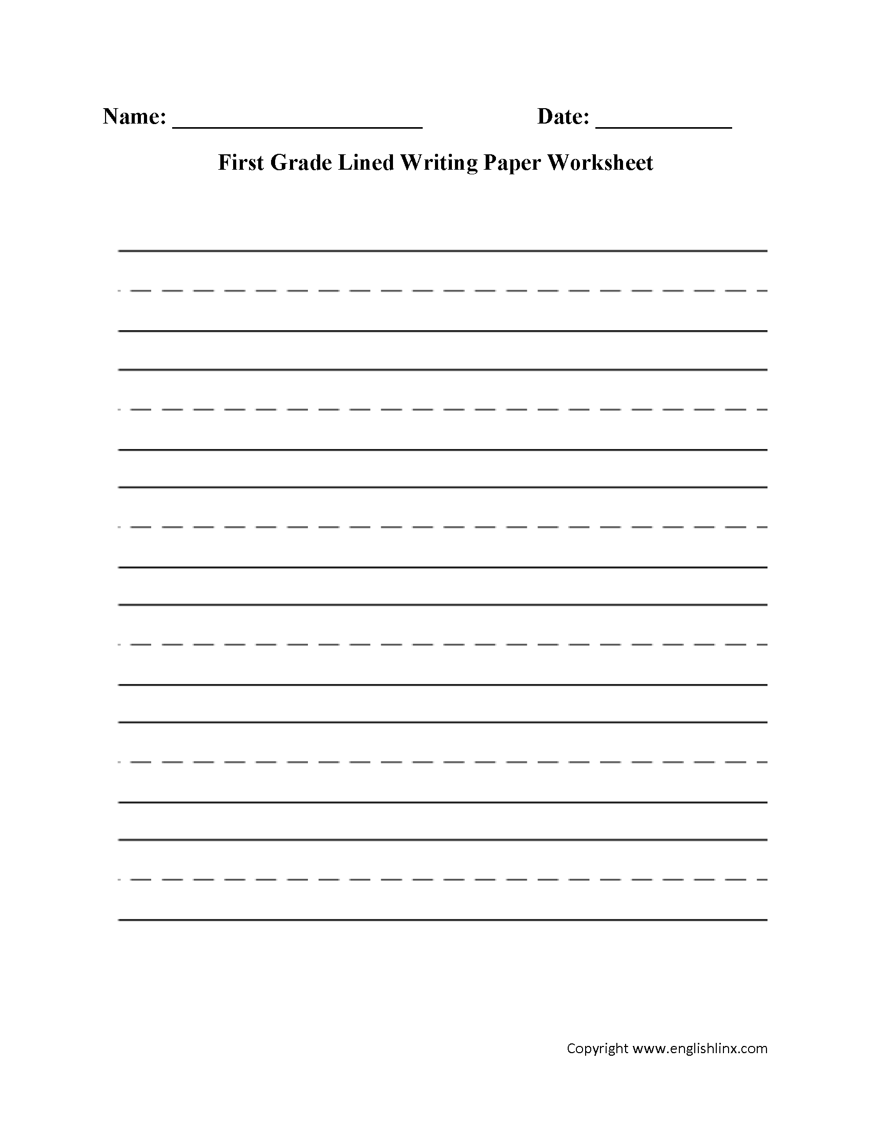 Printable Lined Note Paper