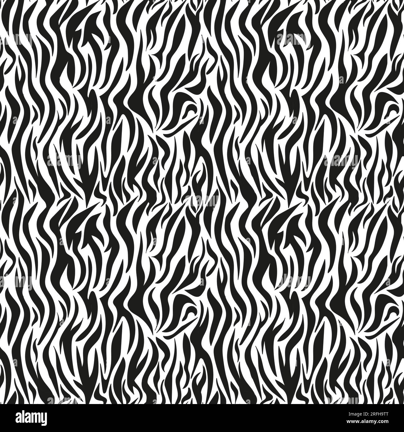 Zebra Seamless Pattern Black And White Texture Of Striped Animal Skin And Fur Trendy Vector Background For Fabric Design Wrapping Paper Textile Wallpaper Print Covers Stock Vector Image Art Alamy